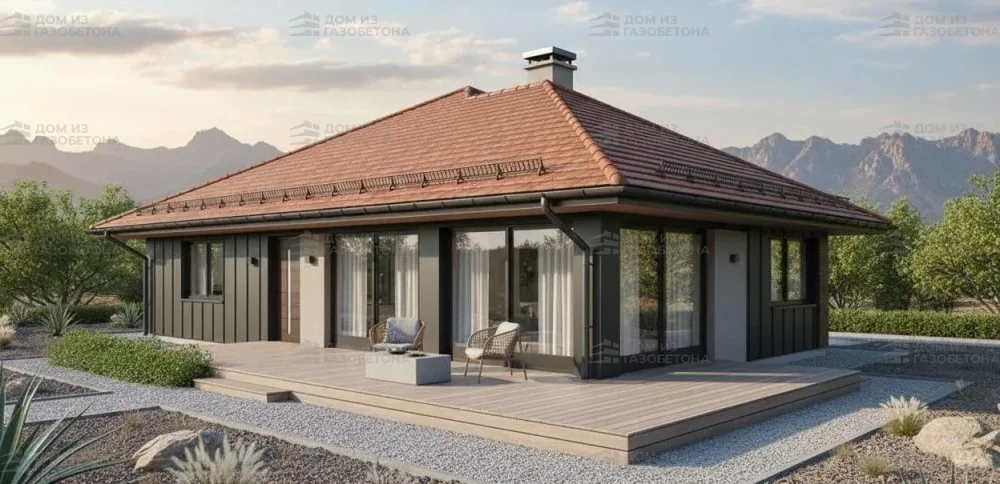 Проект Одноэтажный дом 18 на 16, 176 м2