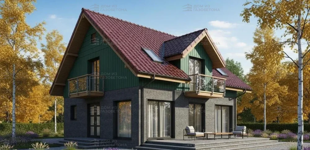 Проект Двухэтажный дом 14 на 10, 192 м2