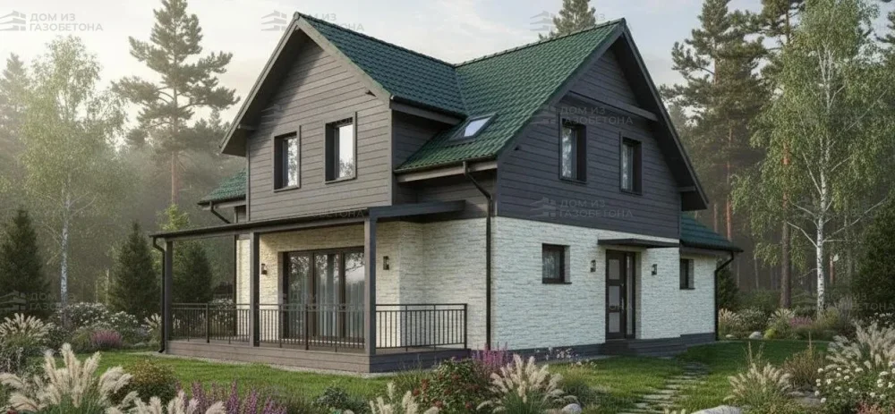 Проект Двухэтажный дом 12 на 12, 175 м2