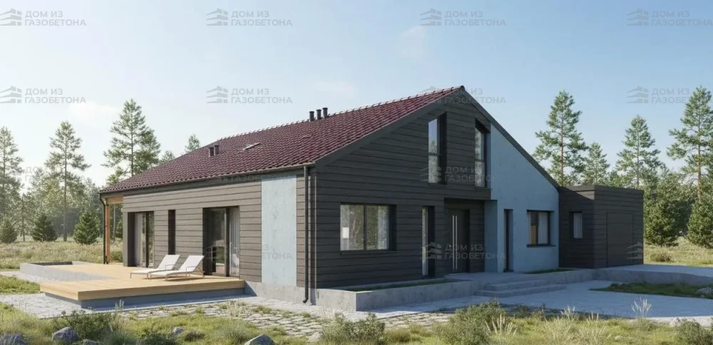 Проект Одноэтажный дом 19 на 16, 169 м2