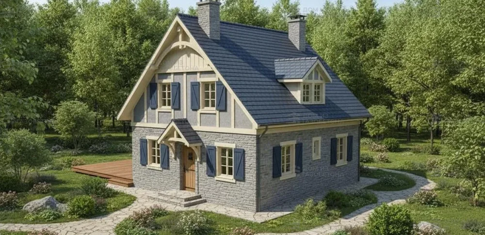 Проект Двухэтажный дом 9 на 9, 108 м2