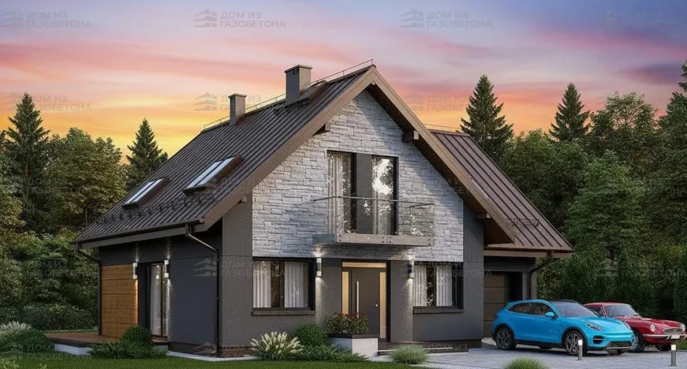 Проект Двухэтажный дом 12 на 11, 166 м2