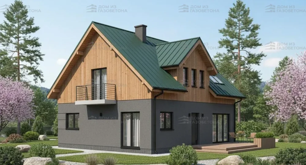 Проект Двухэтажный дом 12 на 12, 182 м2